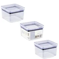 Kit 3 Pote Hermético Quadrado Empilhável Paramount 480ml Kit 3 Pote Hermético Quadrado Empilhável Paramount 480ml