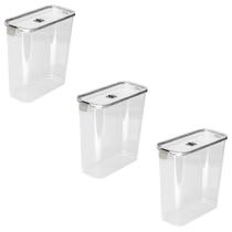 Kit 3 Pote Hermético Slim 3.390 ML Multiuso 23x10Cm