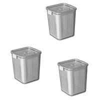 Kit 3 Pote Hermético Slim Multiuso 3.050 ML Cinza Kit 3 Pote Hermético Slim Multiuso 3.050 ML Cinza