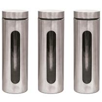 Kit 3 Pote Inox Visor Hermético 1,8L - Mimo Style