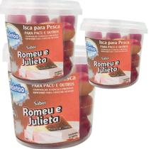 Kit 3 Pote Isca de Pesca Pesqueiro Chicletão Romeu e Julieta