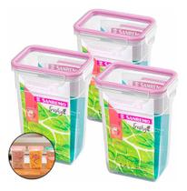 Kit 3 Pote Multiuso Freshy Plástico Freezer Sanremo Sr1760 1,4 L