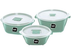 Kit 3 Pote Multiuso Premium De Plástico Cor Verde Menta Pp Uz Utilidades Uz1880