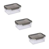 Kit 3 Pote Organizador de Alimentos Hermético 1,6 L C/ Tampa