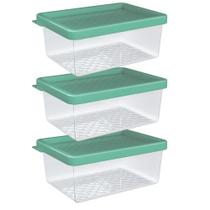 Kit 3 Pote Organizador Multiuso P 0,6L Transparente Plástico Cozinha Geladeira - Uz Utilidades