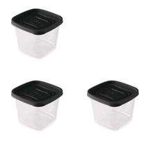 Kit 3 Pote Quadrado Para Alimentos Com Tampa 500 ML Kit 3 Pote Quadrado Para Alimentos Com Tampa 500 ML