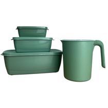 Kit 3 Pote Retangular Tampa Com 1 Jarra Plastico Livre Bpa Kit 3 Pote Retangular Tampa Com 1 Jarra Plastico Livre Bpa