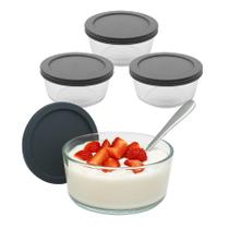 Kit 3 Pote Tigela De Vidro Bowl Redondo Com Tampa Hermética Marmita Fit 230ml Kit 3 Pote Tigela De Vidro Bowl Redondo Com Tampa Hermética Marmita Fit 230ml
