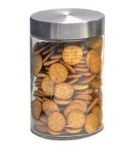 Kit 3 Pote Vidro Liso 550ml Tampa Rosca Inox Hermético Porta Tempero Mantimento Cozinha Conjunto