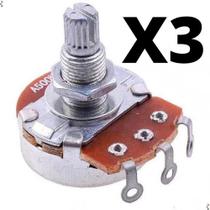 Kit 3 Potenciômetro Santo Angelo A500k Base Grande Ex Longo