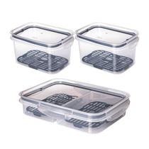 Kit 3 Potes 1,2 Litros Porta Frios 2 Div. Presunto Queijo Kit 3 Potes 1,2 Litros Porta Frios 2 Div. Presunto Queijo