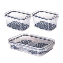 Kit 3 Potes 1,2 Litros Porta Frios 2 Div. Presunto Queijo