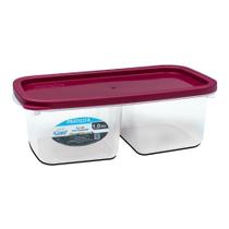 Kit 3 Potes 1L Hérmeticos Com DivIsórias Organização de Alimentos