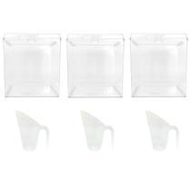 Kit 3 Potes Acrílico Cereais c/ Tampa 7,4l + 3 Conchas 600ml Kit 3 Potes Acrílico Cereais c/ Tampa 7,4l + 3 Conchas 600ml
