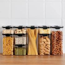 Kit 3 Potes Acrílico Herméticos C Tampa 710Ml 1.450ml 2.150ml