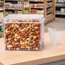 Kit 3 Potes Acrílico Quadrado c/ Tampa 3,3l + Conchas 100ml