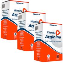 Kit 3 Potes Arginina Vitamina C Suplemento Alimentar Natural 100% Puro Original Natunéctar 180 Cápsulas