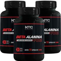 Kit 3 Potes Beta Alanina Suplemento Alimentar Natural Natunectar 100% Pura Importada 360 Capsulas Original Treino