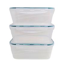 Kit 3 Potes Com Trava Plástico Herméticos 1litro de Alta Qualidade e grande Kit 3 Potes Com Trava Plástico Herméticos 1litro de Alta Qualidade e grande