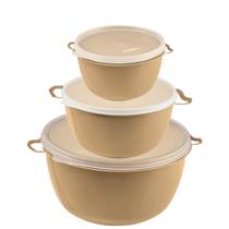 Kit 3 Potes de Plástico Bacia Com Tampa PMG Cumbuca Vasilha Saladeira Tapoer Grande Tapuer Quality Color Lummar Redonda Kit 3 Potes de Plástico Bacia Com Tampa PMG Cumbuca Vasilha Saladeira Tapoer Grande Tapuer Quality Color Lummar Redonda
