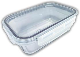 Kit 3 Potes de Vidro Borosilicato Hermética Marmita Tampa Silicone 640 ML Sortido