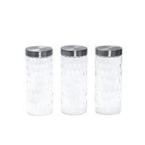 Kit 3 potes de vidro com tampa inox bolhas redondo 2200ml - Mozcada Kit 3 potes de vidro com tampa inox bolhas redondo 2200ml - Mozcada