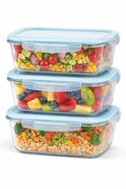 Kit 3 Potes de Vidro Hermético 1500ml Vedação Organizador Cozinha Mantém Alimentos Frescos