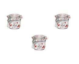 Kit 3 Potes de Vidro Hermético FIDO Terrina 200 ml Ø 83 mm Multiuso Kit 3 Potes de Vidro Hermético FIDO Terrina 200 ml Ø 83 mm Multiuso