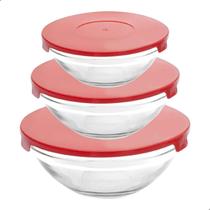 Kit 3 Potes De Vidro Redondo 200/300/400ml Recipiente Tigela Tampa Hermetico Kit 3 Potes De Vidro Redondo 200/300/400ml Recipiente Tigela Tampa Hermetico