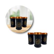 Kit 3 potes de vidro tea coffee sugar dolce home