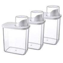 Kit 3 Potes Dispenser Mantimento 900ml transparente c/ tampa