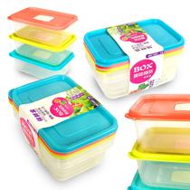 Kit 3 Potes em Plásticos Tampas Coloridas Saladas