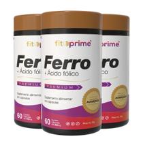 Kit 3 Potes Ferro Ácido Fólico 60 Cápsulas Fitoprime Kit 3 Potes Ferro Ácido Fólico 60 Cápsulas Fitoprime