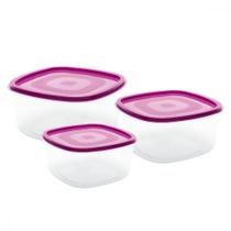 Kit 3 Potes Grande Plástico Multiuso Kit Marmitas Conjunto Vasilhas Utensílios Cozinha Organizador Porta Alimentos