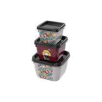 Kit 3 Potes Harry Potter Conjunto Conect 140ml, 270ml e 470ml Escolar Lanches Infantil - Plasútil