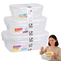 Kit 3 Potes Hermetico 500ml 1L 1,5L Resistente BPA Livre Kit 3 Potes Hermetico 500ml 1L 1,5L Resistente BPA Livre