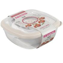 Kit 3 Potes Hermético Quadrado Plástico Válvula Sanremo Kit 3 Potes Hermético Quadrado Plástico Válvula Sanremo