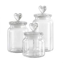 kit 3 Potes Hermético Vidro com Tampa Coração 1350ml 950ml 650ml Multiuso Condimentos kit 3 Potes Hermético Vidro com Tampa Coração 1350ml 950ml 650ml Multiuso Condimentos