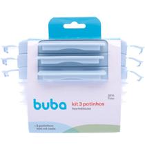 Kit 3 Potes Herméticos 100ml Buba Com Tampa Antivazamento e Trava Para Congelar e Armazenar Alimento