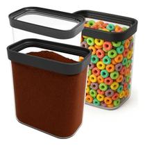 Kit 3 Potes Herméticos 1500ml Café Açucar Chocolate Grande