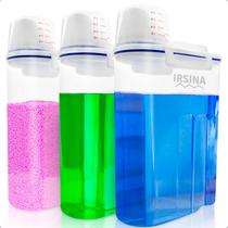 KIT 3 Potes Herméticos 2 Litros Copo Dosador Porta Sabão Pó Liquido Amaciante Dispenser Organizador De Cozinha Pia Lavanderia Despensa Irsina KIT 3 Potes Herméticos 2 Litros Copo Dosador Porta Sabão Pó Liquido Amaciante Dispenser Organizador De Cozinha Pia Lavanderia Despensa Irsina