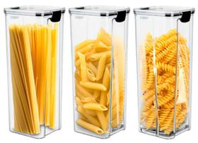 Kit 3 Potes Herméticos 2,15 Litro Tampa De Vedação Empilhável Cor Incolor Kit 3 Potes Herméticos 2,15 Litro Tampa De Vedação Empilhável Cor Incolor