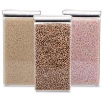 Kit 3 Potes Herméticos 2600ml Grande Paramount Transparente de Acrílico Kit 3 Potes Herméticos 2600ml Grande Paramount Transparente de Acrílico