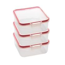 Kit 3 Potes Herméticos Com Tampa Plástico Resistente Marmita