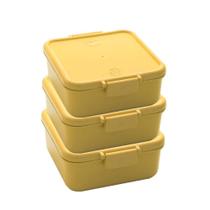 Kit 3 Potes Herméticos Com Tampa Plástico Resistente Marmita