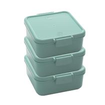 Kit 3 Potes Herméticos Com Tampa Plástico Resistente Marmita