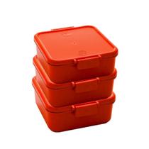 Kit 3 Potes Herméticos Com Tampa Plástico Resistente Marmita Kit 3 Potes Herméticos Com Tampa Plástico Resistente Marmita