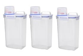 Kit 3 Potes Herméticos de 1,8L para Armazenar Alimentos