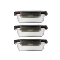 Kit 3 Potes Herméticos de Aço Inox 650ml Kit 3 Potes Herméticos de Aço Inox 650ml