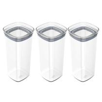 Kit 3 Potes Herméticos de Plástico 1,5L Ou Porta Mantimentos